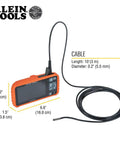 Rugged Utility Borescope Endoscope Camera With 9.8 Ft Waterproof Gooseneck 5.5 mm Insertion Tube Bright LEDs 4.3 Inch LCD