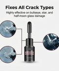 DIY Windshield Crack Repair Kit For All Weather Performance And Quick Fix Glass Repair Tools For Windshields Mirrors And Windows Clear Resin That Fills Cracks Fast Easy To Use Car Glass Repair Set, bottle with diagrams showing repair effectiveness on cracks.