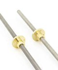 One Piece 304 Stainless Steel T12 Lead Screw 500mm with Brass Nut Trapezoidal Spindle Pitch 3mm Lead 3mm