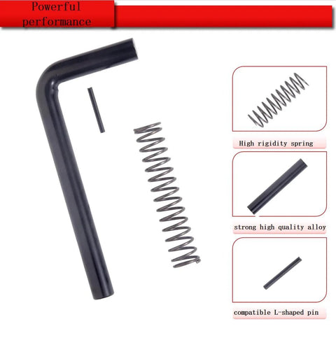 Trailer Gate Latch Spring Repair Kit 2 Pack Heavy Duty Beefed Up Spring Loaded Latch shown with L-shaped pin and spring components