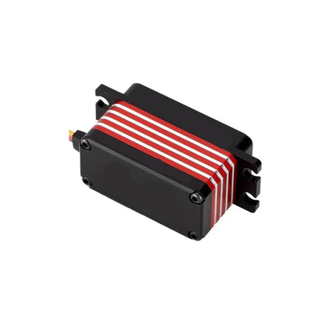 Ocs 352hv Low Profile High Speed Coreless Motor Servo With Steel Gears 8.4V 0.10s Response for RC Crawlers and Trucks with red and black design.