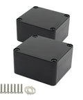 Solid Game Changer IP65 Waterproof Dustproof ABS Plastic Project Box For Outdoor Electronics And DIY Projects Heavy Duty Black Junction Enclosure Ready To Rig Up Pack Of Two with rubber gasket and screws.
