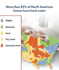 Map showing hard water levels in North America, related to Whole Home Salt Free Water Descaler And Hard Water Conditioner For Home Use