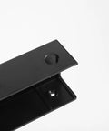 No Sweat Under Desk Laptop Bracket With Adjustable Angle Holder For Keyboard And Router Storage Black Plastic Build close-up view