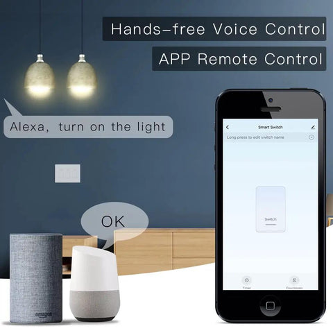 Smart Light Switch 3 Gang No Screw Panel Two Point Four Gigahertz WiFi Remote Control Works With Alexa Google Home Tuya Smart Life Neutral Wire Required No Hub Needed Easy Setup Compatible