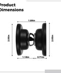 Product dimensions of Sturdy 2 Pc Door Catch Set With No Drilling Needed, measuring 2.05in height and 1.89in width.