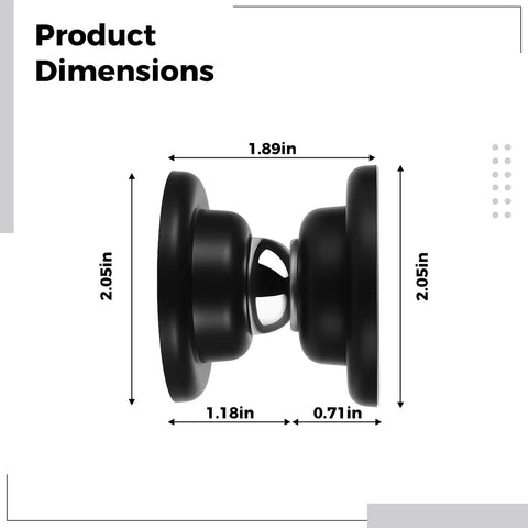 Product dimensions of Sturdy 2 Pc Door Catch Set With No Drilling Needed, measuring 2.05in height and 1.89in width.