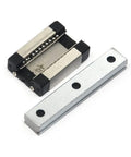 50mm MGN9 Linear Rail Guide With MGN9C Carriage Block For Mini Engraving CNC Machine, showing rail and carriage separately