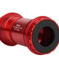 Screw in threaded BB30 bottom bracket for 24 by 24mm cranksets with 42mm frame shell, red alloy construction, side view