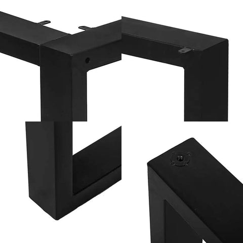 Heavy Duty Iron Dining Table Legs 16 Inch V Shape Black For DIY Tables And Desks Sturdy Metal Coffee Table Legs With Adjustable Floor Pads For Stability And Floor Protection