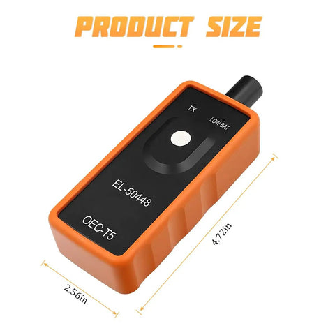 Tire Pressure Monitor System Relearn Tool El-50448 Orange Grip Battery Powered Sensor Reset Kit For Gm Vehicles, size 4.72 x 2.56 inches.