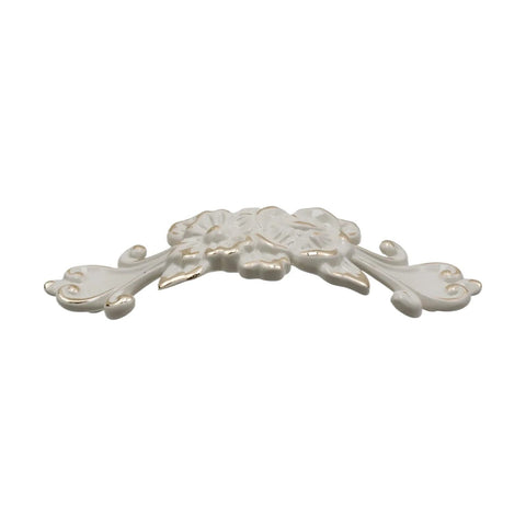 Ivory Decorative Cabinet Pull Handles Set Of 2 Zinc Alloy Flower Drawer Pulls For Cabinets Dressers Vintage Style