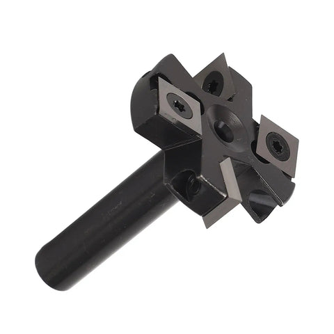Beefy Slab Flattening Router Bit With One And Three Quarters Inch Diameter Heavy Duty Planer Bit Indexable Blade Vise And 4 Flute Blades Locking System