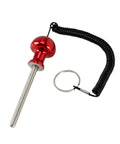 Red aluminum Weight Stack Pin With Lanyard For Gym And Weightlifting, Aluminum Alloy Loading Pin, Replacement Pin For Functional Training.