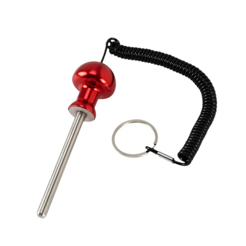 Red aluminum Weight Stack Pin With Lanyard For Gym And Weightlifting, Aluminum Alloy Loading Pin, Replacement Pin For Functional Training.