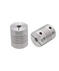 2 Pack Flexible Shaft Couplings For 5mm To 8mm Shafts 25mm Length 20mm OD Aluminum Alloy Lead Screw Coupler For 3D Printers And CNC Machines