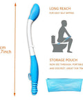 Foldable Butt Wiper Tool With Long Reach Self Wipe Assist Wand Portable Toilet Aid and storage pouch, 40cm, for limited mobility.