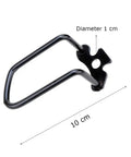 Universal Rear Derailleur Guard Rack Protector for Bikes, Heavy Duty Steel Shield, size 10 cm, showing bolt hole