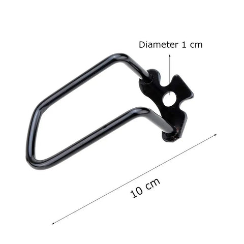 Universal Rear Derailleur Guard Rack Protector for Bikes, Heavy Duty Steel Shield, size 10 cm, showing bolt hole