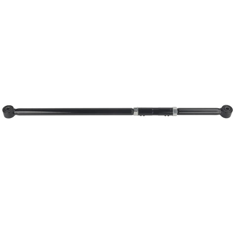 Beefed Up Front Adjustable Panhard Track Bar For 0 To 4 Inch Lift Heavy Duty Off Road Track Rod With Quiet Smooth Bushing Optimized Lubrication For Long Lasting Stability And Rock Solid Steering, black steel side view