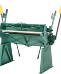 G0542 Beefy 48 Inch 12 Gauge Pan And Box Brake Heavy Duty Metal Fabrication Tool with 0 to 135 Degree Bend shown in green