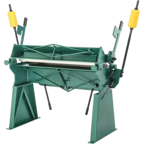 G0542 Beefy 48 Inch 12 Gauge Pan And Box Brake Heavy Duty Metal Fabrication Tool with 0 to 135 Degree Bend shown in green