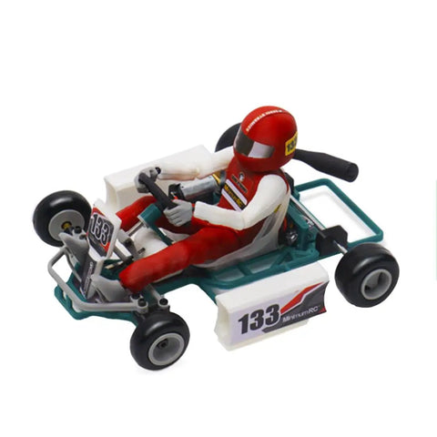 One Thirty Second Scale Go Kart RC Car 2.4G With Remote Control Battery Included Old School Retro Mini Racing Kart with driver figure