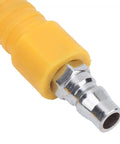 Close-up of yellow rubber hose connector for Rock Solid Pneumatic Air Blow Gun With Comfortable Grip And Interchangeable Tip.