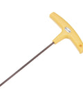 T Handle Wrench One Eighth Inch SAE Long Arm Hex Key Flat End Spanner, yellow T-handle close-up