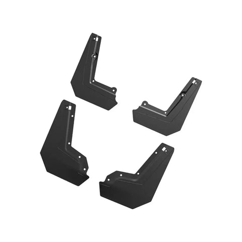 Tesla Cybertruck 2024 To 2025 Full Set Heavy Duty Front Rear Wheel Mud Flaps Knockout Fit in black rubber for splash protection.
