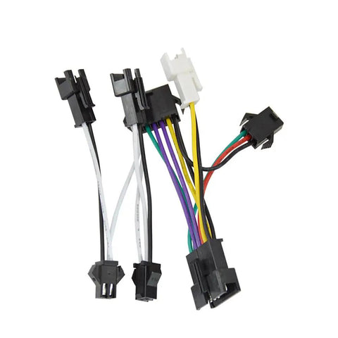 Wiring harness for Ebike Headlight And Taillight Set With LED Running Lights And Brake Light, multicolored wires, connectors