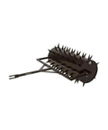 Side view of 36 Inch Wide Lawn Aerator Roller with 78 Steel Spikes and 24 Gallon Water Holder for Behind Mower or ATV Use