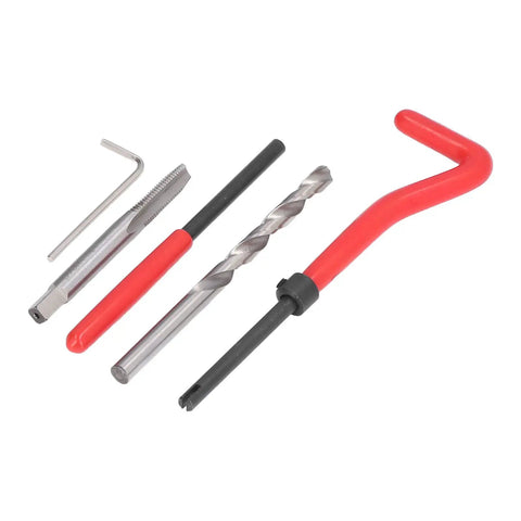 M10 X 1.25 Thread Repair Kit Pro Grade DIY Ready HSS Tap Set with stainless steel inserts, drill bit, and lug breaker