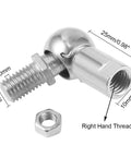Ball Head Joint Rod End Bearing Set M6 Right Thread Ball Socket Universal Joints Carbon Steel With Zinc Plating Heavy Duty Durable Auto Grade Fittings For Automotive Hinged Doors Cabinets Cupboards, M6 thread