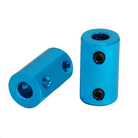 6 Pack Aluminum Alloy Shaft Couplers For DIY Projects Rigid Stepper Motor Wheel Connectors 5mm To 5mm in blue aluminum
