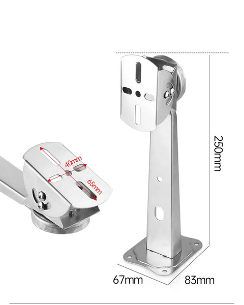 Top Shelf Universal Stainless Steel CCTV Security Camera Mount Bracket For IP Dome Cameras, Rock Solid Outdoor Indoor Wall Or Pole Stand With Cable Management System