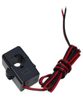 Rock Solid Split Core Current Transformer Clamp Sensor For Ev Chargers And Grid Panels 50 To 200 Amps in black with red and black leads