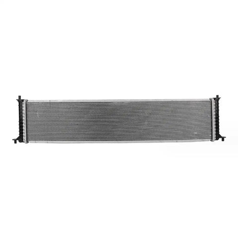 Heavy Duty Aluminum Cooling Radiator Assembly for Tesla Model S 2016 to 2021, front view, aluminum construction, designed for effective heat dissipation.