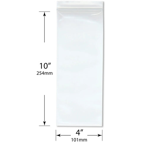 4 By 10 Inch 6 Mil Zipper Reclosable Bags Heavy Duty Clear Poly Storage Bags Food Safe Pack Of 500 Ideal For Snacks And Small Parts Bulk Organizer Reusable Durable Poly Bags, 4 x 10 in clear LDPE bag