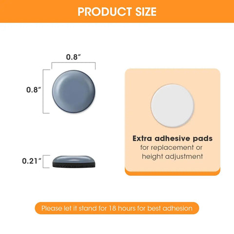 Self Adhesive Appliance Sliders 24 Pcs Small Appliance Rollers Caster Wheels size and thickness