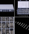 280 Piece Stainless Steel Slotted Spring Pin Kit With Box Pro Grade Dowel Tension Roll Pins In Silver Finish For Garage And Machine Work