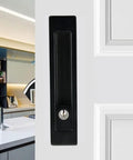 7.1 Inch Sliding Door Mortise Lock Latch With Invisible Recessed Handle For Interior Wood Pocket Doors Black Finish Includes 3 Keys And Copper Lock Cylinder Zinc Alloy Handle For Easy No Fuss Install And Durable Home Use