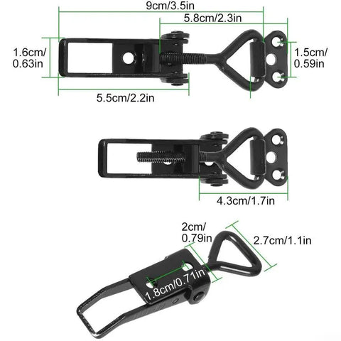 Adjustable Steel Toggle Clamp With 100 Kg Holding Strength For Cabinets Boxes Lockers Doors And Vehicles Heavy Duty Galvanized Iron Mounting Latch Easy Screw On Installation For Secure Closures black steel clamp with measurements