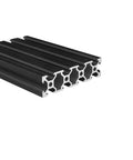 2080 Aluminum Extrusion V Slot 1000mm Black 1 Pack 20x80 Profile 20 Series European Standard Anodized Linear Rail For DIY CNC 3D Printer Maker Build Sturdy Frame Easy Mounting Smooth Linear Motion black anodized 20x80 extrusion shown at angle