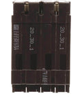 Q22030CT 30 Amp Double Pole And Two 20 Amp Single Pole Triplex Plug In Circuit Breaker Kit For Load Centers And Meter Combos Space Saving UL Listed And Compatible With Electrical Panels, black breaker front view