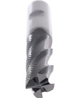 Close-up of roughing end mill, 1/2 in TiAlN-coated, M42 cobalt, 4-flute, 2 in flute length, 4 in OAL