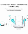 Archer A54 Dual Band AC1200 WiFi Router With 4 Fast Ethernet Ports EasyMesh Ready MU-MIMO feature diagram