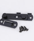 Gate Latch Door Hasp with Slot Design, 2pcs Stainless Steel Black, includes latch and mounting screws for easy installation.