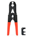 Half-Inch And Three-Quarter-Inch PEX Pipe Crimping Tool With Copper Ring Gauge, Pro Grade Steel, Non-Marring Jaws, Front View