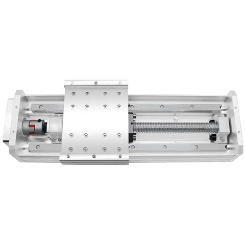 Heavy Duty Fully Enclosed Linear Slide Stage Featuring Smooth Glide 20 Mm Ballscrew Rail With Built In Air Cylinder Actuation For Rock Solid Nema 24 Motor Control Across Extended Two Meter Travel Runs, showing detailed design and components.